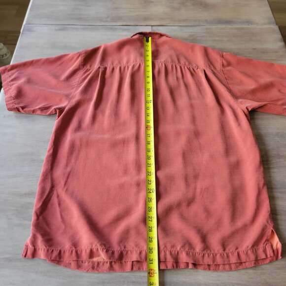 Tommy Bahama Mens Silk Hawaiian Shirt Pink Floral Camp Button Up Sz XL - Picture 6 of 8